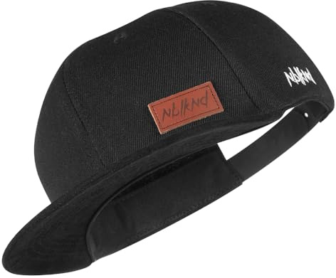 Nebelkind Snapback-Cap-Herren Damen Flat Brim minimal Curve Kappe mit Patch Classy Größenverstellbar Unisex Baseballkappe Style Cap gerader Schirm (DE/NL/SE/PL, Alphanumerisch, Einheitsgröße)