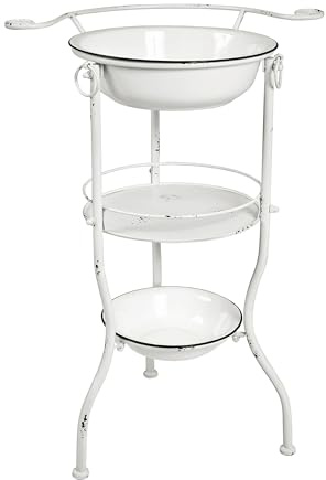 HAKU Waschtisch antikweiß, Metall - Maße: B 56 x H 85 x T 40 cm, Style: Industrial