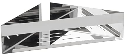WENKO Turbo-Loc® Eckablage Genova Shine, Bad-Ablage aus rostfreiem Edelstahl zum Befestigen ohne Bohren mit Klebepad-System, platzsparende Aufbewahrung von Pflegeprodukten, 36 x 8 x 17 cm, Glänzend