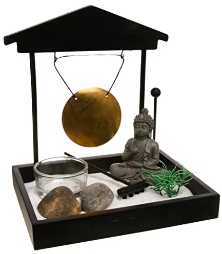 Atmosphera - Zen-Garten - Holz - schwarz - 15x15 cm - Schwarz