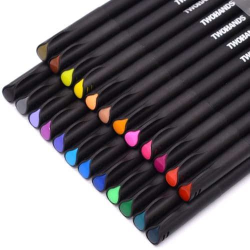 TWOHANDS Fineliner Stifte Set,24 Farben Spitze 0,4 mm Filzstift Stifte feiner Spitze,902171