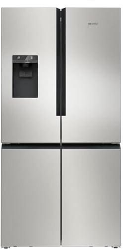 Siemens KF96IAPEA, iQ500, Smarter French-Door Kühlschrank, 183 x 90,5 cm, 375 L Kühlen & 199 L Gefrieren, noFrost, Multifunktions-Ablage, Eis- und Wasserspender, AntiFingerprint, Gebürsteter Stahl