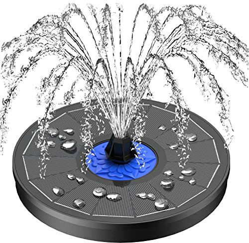 SZMP Solar Springbrunnen für Außen mit 3.5W Glas Solarpanel Solarbrunnen für Draussen mit 8 Düsen & 4 Fixe Rohre, Solar Teichpumpe Solar Wasserpumpe für Garten, Teich, Vogelbad, DIY Wasserspiel