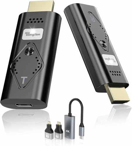Tongtion Wireless HDMI Transmitter and Receiver [1080P Full HD],HDMI Wireless Funkübertragung für Streaming von PC, Laptop, Konsole zu Fernseher, Beamer - Kabellos & Einfach (1080P-30m)