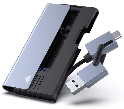 BENFEI M.2 NVME SSD Gehäuse, 10 Gbit/s USB Typ-C/Typ-A zu NVME PCI-E M-Key/(B+M) Key Solid State Laufwerksgehäuse, unterstützt UASP Trim für NVME SSDs 2242/2260 /2280