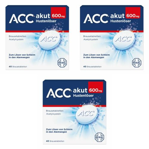 ACC® akut 600 mg | 120ST | Hustenlöser für leichteres Abhusten | Nur 1x täglich | Schleimlöser