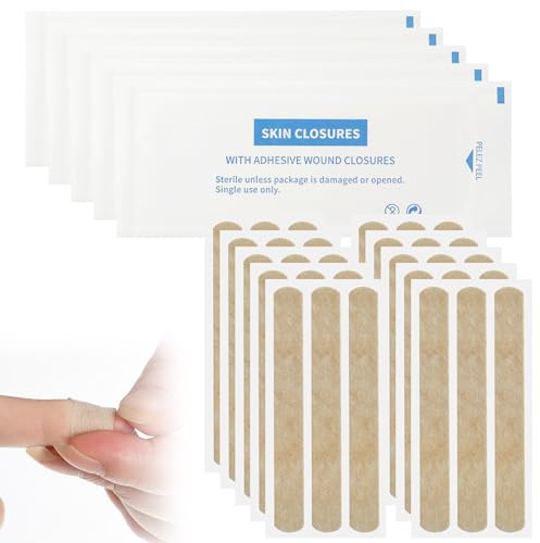 Wundnahtstreifen 30 Stück Steriler Wundverschlussstreifen Klammerpflaster Wundverschluss Streifen für Verschließen Kleiner Schnitte 12mm x 100mm