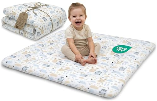 Krabbeldecke Krabbelmatte für Baby – Spielmatte Spieldecke Bodenmatte für Kinder und Babys für Kinderzimmer und Laufgitter Große faltbar waschbar Play Mat Oeko-Tex-Zertifikat