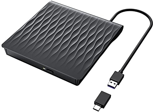 LPUNCD Externes DVD CD Laufwerk Extern USB 3.0 & Type-C, 2025 Upgrade Externes DVD Laufwerk für Laptop Externer CD/DVD Brenner +/-RW für Desktop, Kompatibel mit Windows 11/10/XP/8/7/Vista/Linux/MacOS