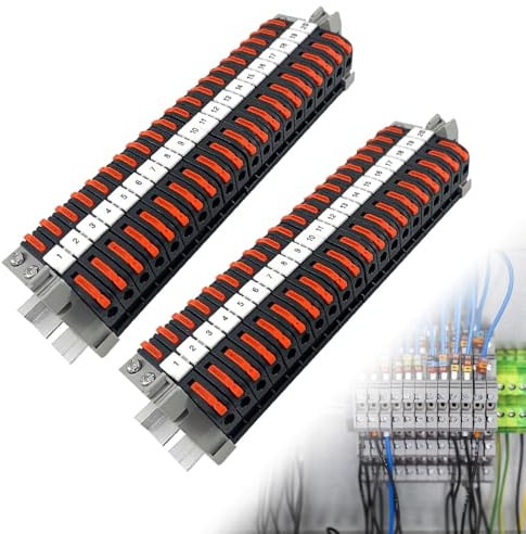 mizikuu 40 Stück Reihenklemmen Hutschiene, Hutschienen Klemmen 0,08-4 mm²PCT-211 Klemmblock Klemmleiste Kit Steckbar Elektrische Anschlussblöcke für Schnelle und Sichere Verdrahtung DIY-Projekte