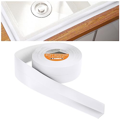 Flintronic Weichsockelleiste, 19 x 19mm 10m Weichsockelleiste Selbstklebend für Küche und Badezimmer, Selbstklebende Abschlussleiste aus PVC, Flexible Knickleiste - Fugendichtungsband