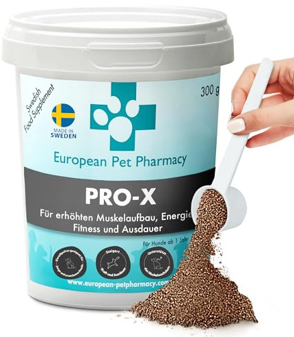 Pro-X Getreidefreies Hypoallergenes Nahrungsergänzungsmittel Hund aus Getrockneten Insekten von European Pet Pharmacy–insekten protein hund–Proteinpulver für den Muskelaufbau – Ab 1 Jahr – 300g Pulver