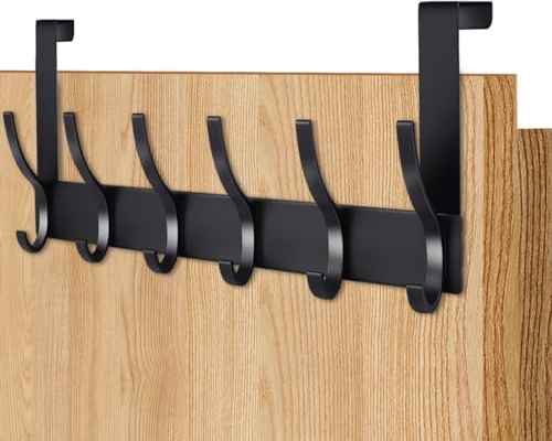 AUXHCYL Türhaken zum Einhängen Platzsparend Türgarderobe zum Einhängen Praktischer Kleiderhaken Tür, Türhaken Innenseite von Kleidung, Handtüchern und Hüten(Schwarz)