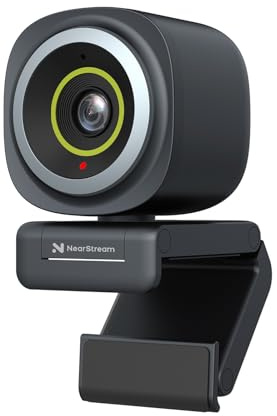 NearStream 4K Webcam für PC, HDR 60FPS Streaming Webcam mit Mikrofon,Software Control Einstellbares FOV 45°-95°,KI-Geräuschunterdrückung,Autofokus Computer Kamera für Streaming,Videoanrufe(V08AF)