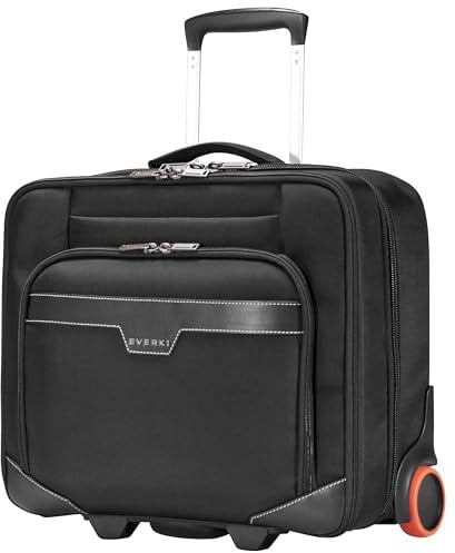Everki Journey Laptop-Trolley 24 L für 16 Zoll – Business-Aktentasche mit Rollen, reisefreundliche Handgepäck-Laptoptasche und leichte Bürotasche – schwarz (EKB440)