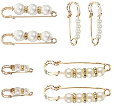 Brosche Sicherheitsnadeln,Broschen für Kleidung Pins Perlen mit Pins Damen Niedliche,Brautkleid Halloween Pearl Broschen & Anstecknadeln Dame,Kleidungsclips Kleiderspangen Women Ausschnitt