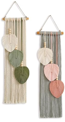 Wondramble Makramee wandbehang,Boho makramee wandteppich,Wohnzimmer,Schlafzimmer,Büro,WandDekoration (Bunte)