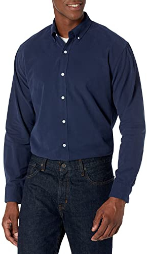 Amazon Essentials Herren Regular Fit Langarm-Oxford-Hemd aus 100% Baumwolle