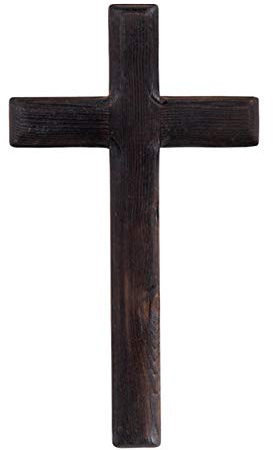 Anwangda Holzkreuz, An der Wand montiert Wandkreuz aus Eiche massiv, Aufhängen Wandkreuz Deko Geschenk zur Firmung Geburt Kommunion Taufe Bemalen, Dekorieren (Schwarz)