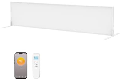 Infrarotheizung Standgerät 160W, WiFi Thermostat mit Fernbedienung, Heizplatte Heizkörper Heizpaneel, Infarotheizkoerper Wandmontage mit Überhitzungsschutz, Wandheizung Elektrisch (160W)