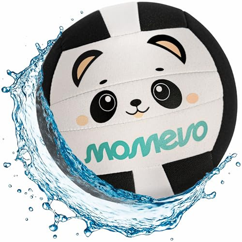 Momevo Beachbuddy Neopren Wasserball - Weicher Kinderball Größe 2 (Ø15cm) - Kleiner Kinderfußball ab 1 Jahr für draußen (Panda, Nur Ball)