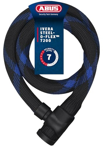 ABUS Panzerkabelschloss Ivera Steel-O-Flex 7200 + RBU-Halter - Kabelschloss aus Stahlkabel mit Panzer aus Stahlhülsen Sicherheitslevel 7-110 cm