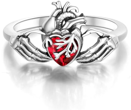 Claddagh Ringe Sterling Silber Schädelhand Ringe Claddagh Schmuck Gothic Geschenk für Damen Frauen