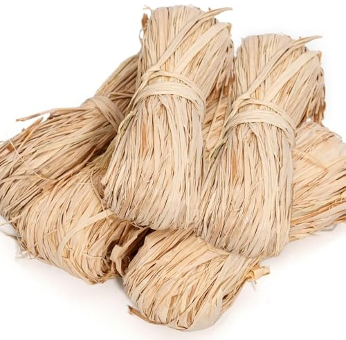 Bast Raffia Naturbast, 5 Stück Natürliches Bastband, 250g Bindebast Baststrohhalm für Floristen Garten Hochzeit
