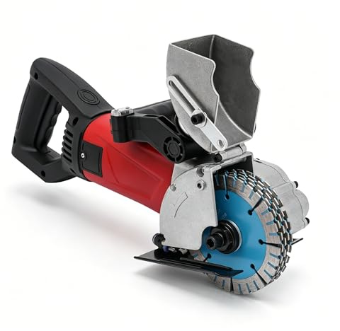 2800W Schlitzmaschine Mauerfräse mit 5 Stück 125mm Klingen Hochleistungsmauerfräse Elektrische Schlitzfräse mit Wasserpumpe Elektrische Schlitzfräse Wandfräse