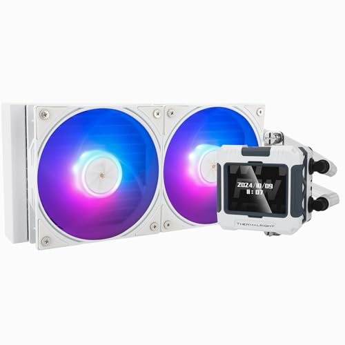 TR FW240 Weiß ARGB CPU Wasserkühler, Dual PWM Lüfter Wasserkühlungssystem, IPS LCD Display mit Auflösung 320 x 240, für AMD / AM4 / AM5 & Intel LGA1700