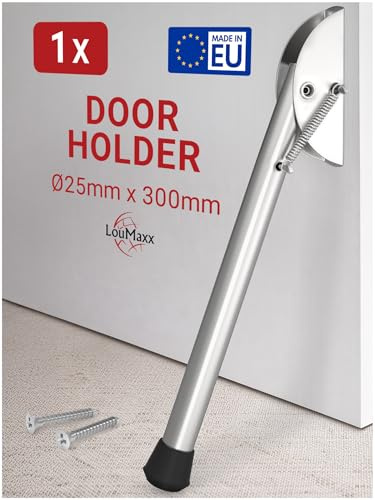 LouMaxx Türfeststeller 25x300mm - Türen sicher offenhalten ohne zufallen - Verzinkter Stahl mit Gummifuß, Torstopper | Ideal für Innen und geschützten Außenbereich