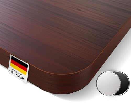 DESKSPACE Schreibtischplatte 140x70 cm (Mahagoni) 25 mm | Tischplatte kratzfest mit Melaminbeschichtung, robuste Arbeitsplatte für höhenverstellbare Büro-Schreibtische