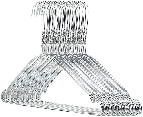 Hangerworld 50 Draht Kleiderbügel mit Einkehrbungen 41cm Silber Metall Kleiderbügel