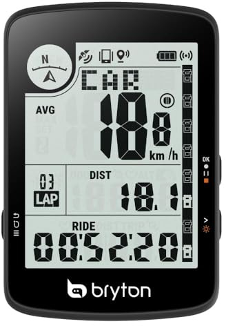 Bryton Rider 17 3,0 Zoll LCD Bildschirm Drahtloses GPS Fahrradcomputer, kompatibel mit Fahrrad Radar, 25 Stunden Lange Batterielaufzeit, Bluetooth, wasserdicht, Live-Tracking