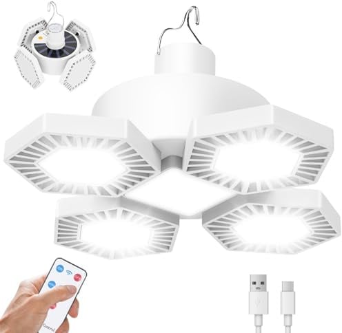 169 LED Campinglampe Solar Aufladbar, Camping Lampe Laterne mit Fernbedienung Power Bank Batterie, USB Campingleuchte Zelt Laterne Licht, 8000 Lumen 360° Beleuchtung 5 Modi Hängend Faltbar Wasserdicht
