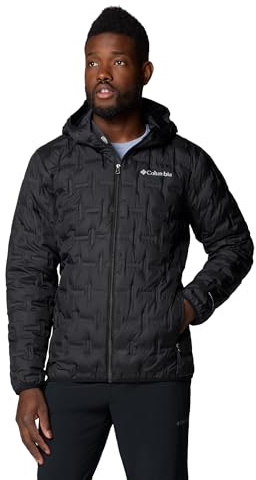 Columbia Delta Ridge II Herren Daunenjacke mit Kapuze, wasserabweisend, Größe S, Schwarz