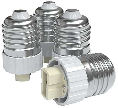 EAZY CASE 4x Lampensockel Adapter – Konverter für E27 Fassung auf G9 Lampenadapter für LED-/Halogen- und Energiesparlampen Sockeladapter, Weiß