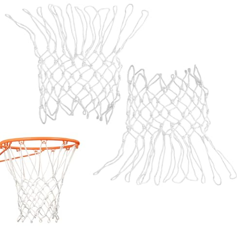 Basketballnetz Ersatz für Innen- und Außenbereich, Wetterfest basketballnetz Outdoor wetterfest, Standardgröße, 12 Schlaufen, Geeignet für Standard-Basketballkörbe, Korrosionsbeständig (1 Stück)