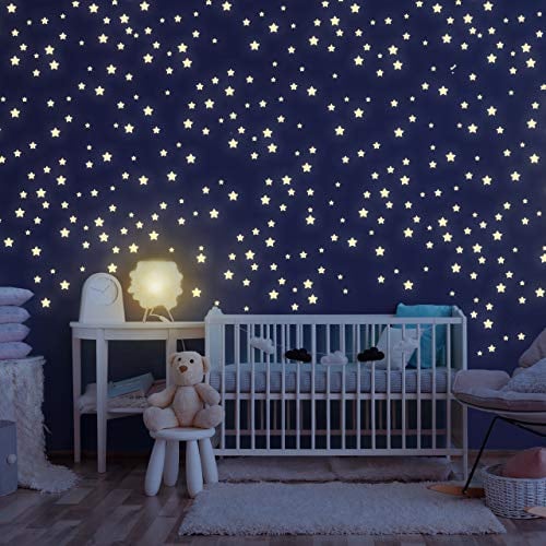 Homery Leuchtsterne Kinderzimmer [400 Stück] Leuchtsterne selbstklebend für Wand und Decke, leuchtende Sterne für Kinderzimmer, Sternenhimmel Aufkleber, Leuchtsticker, fluoreszierende Sterne