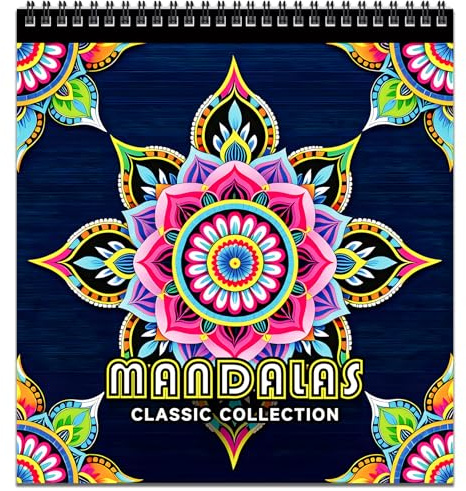 FUNLAVIE Mandala Malbuch für Erwachsene - 32 Entspannende Mandala, Anti-Stress Ausmalbuch für Erwachsene mit Spiralbindung, Achtsamkeit & Stressabbau – Klassische Kollektion，Format 25 * 23 cm