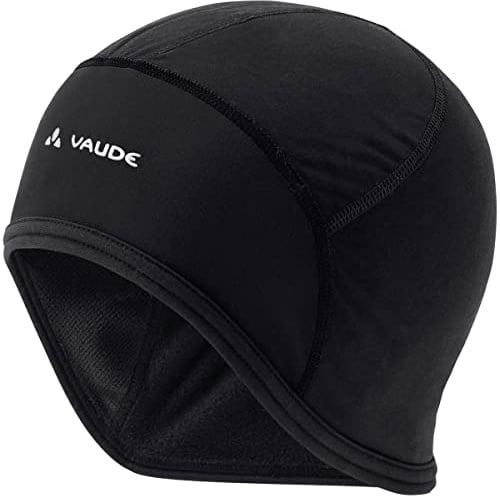 VAUDE Bike Cap, warme Helm- Unterziehmütz, Winddicht & atmungsaktiv, wasserabweisend & schnelltrocknend, Black/White, L
