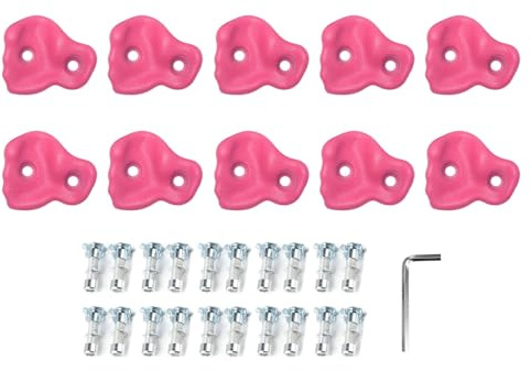 Kikumi 10PCS Klettern Hält PE Ergonomische Bequeme Hand Gefühle Kletter Wand Griffe für Indoor Outdoor (Rosa)