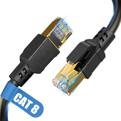 Nebite Cat 8 LAN kabel 3m, 40Gbps Netzwerkkabel 2000 MHz Ethernet Kabel Gigabit S/FTP Patchkabel mit rj45 Stecker für PS5/4, Xbox, Modem, TV, Switch, Laptop, Router, Schneller als Cat 8/7/6/5