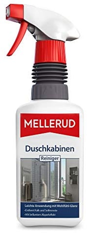 MELLERUD Duschkabinen Reiniger | 1 x 0,5 l | Wirksames Spray gegen Kalk- & Seifenreste in der Dusche | Badreiniger mit Abperleffekt | Langzeitschutz | bringt verlorenen Glanz zurück