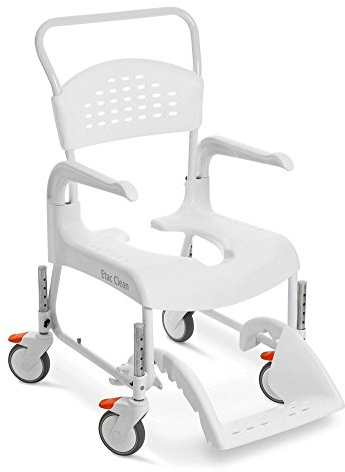 Etac CLEAN Dusch- und Toilettenrollstuhl höhenverstellbar 47,5 cm - 60 cm weiß