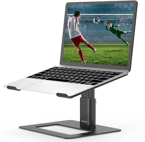 BoYata Laptop Ständer, Höhenverstellbarer Laptop-Riser, Ergonomischer Laptopständer, Belüfteter Aluminium-Notebook Halter für Schreibtisch, Kompatibel mit 10-17'' Laptop