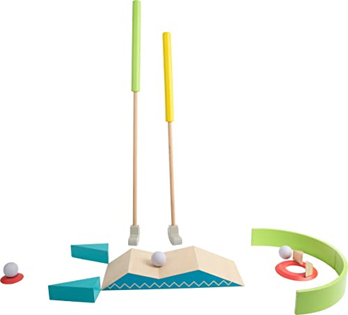 small foot Minigolf-Set Active aus Holz, FSC 100%-zertifiziert, 10 Hindernisse, Gartenspiel ab 5 Jahren, 11964
