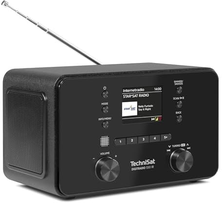 TechniSat DIGITRADIO 550 IR - Internetradio mit 10 Watt RMS Stereo-Sound (DAB+, UKW, WLAN, Bluetooth, Farbdisplay, Fernbedienung & App-Steuerung, Wecker-Funktion)