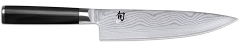 KAI Shun Classic japanisches Kochmesser 20 cm Klingenlänge - Damastmesser 32 Lagen VG MAX Kern - 61 (±1) HRC - Pakkaholzgriff - Made in Japan - Küchenmesser Chefmesser Universalmesser geschmiedet
