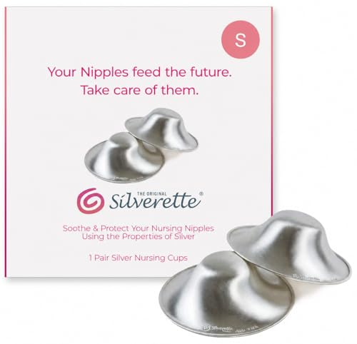 Silverette das Original, Brustwarzenschutz aus massivem Sterlingsilber (Nicht EINFACH VERSILBERT): Schutz für Brustwarzen stillender Mütter. 4 Größen: Small, Small+O-Feel, M, M+O-Feel-Ringe